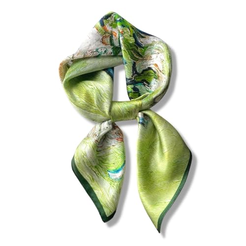 PoeticEHome 100% Pure Mulberry Silk Square Scarf 27"x27" Women Neckerchief Headscarf Gift Packed