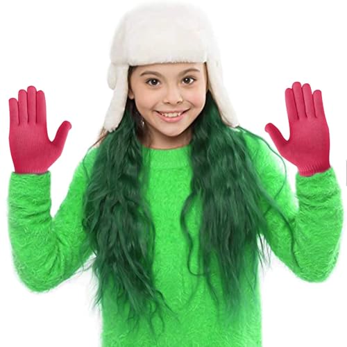 SHALEDOW 5 Pairs of Unisex Knitted Thermal Magic Elastic Gloves Warm Full Fingered Winter Snow Gloves for Men and Women