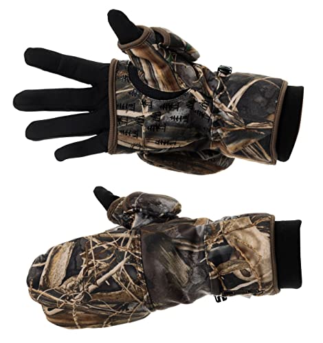DOING SOMETHING GREAT Flip Top Mittens for Women with Glove Liner, Waterproof with 80g Thinsulate and Grippy Silicone Palmss (Max-7, Small)