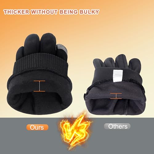 ihuan Winter Gloves for Men Women Touchsreen - Waterproof Warm Glove for Cold Weather, Thermal Gloves Touch Screen Finger for Running Cycling