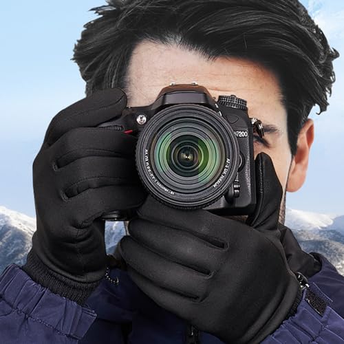 LOUXPERT Waterproof Winter Gloves for Men Women Cold Weather Running Hiking: Water Proof Touch Screen Snow Gloves Black, Thermal Warm Touchscreen Gloves Phone Texting Biking Bike Driving