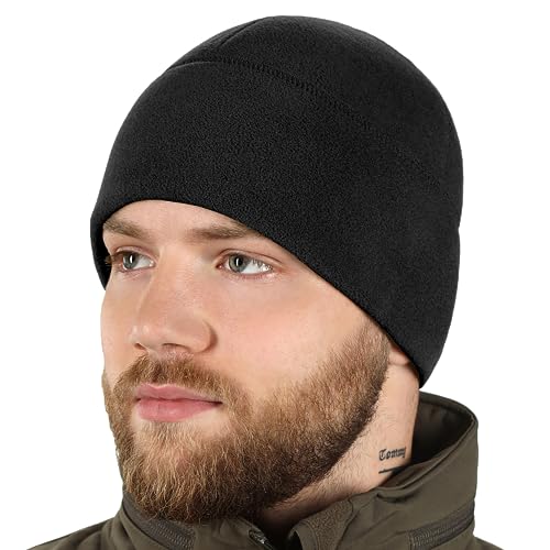 M-Tac Fleece Watch Cap - Tactical Beanie Hat Winter Skull Cap Cold Weather (Black, XL)