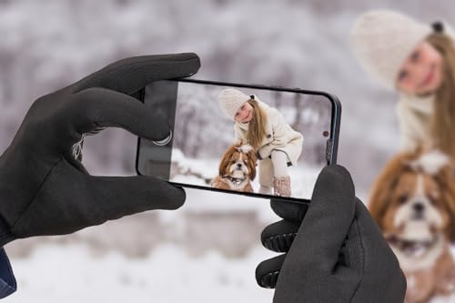 LOUXPERT Waterproof Winter Gloves for Men Women Cold Weather Running Hiking: Water Proof Touch Screen Snow Gloves Black, Thermal Warm Touchscreen Gloves Phone Texting Biking Bike Driving