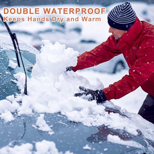 ihuan Winter Gloves for Men Women Touchsreen - Waterproof Warm Glove for Cold Weather, Thermal Gloves Touch Screen Finger for Running Cycling