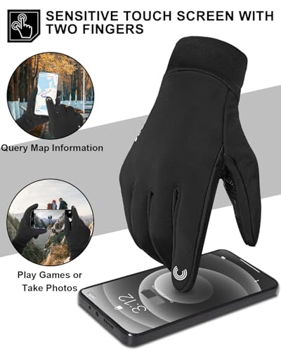 RIGWARL Upgraded Gloves for Cold Weather Waterproof, Winter Gloves for Men Women with Touch Screen, Early Spring and Late Fall Drving Gloves for Runing Walking Skiing Snow