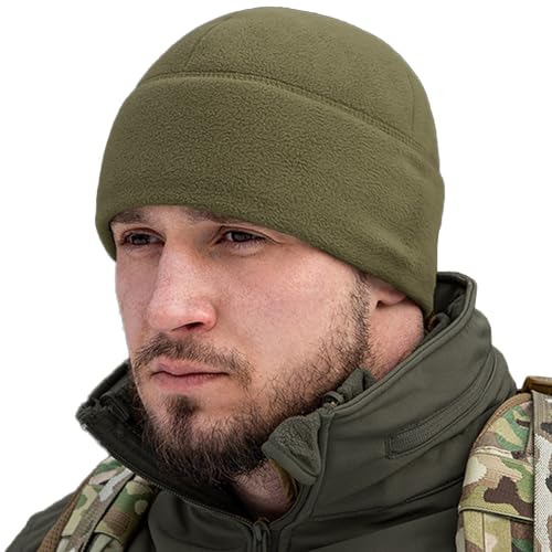 M-Tac Elite Fleece Watch Cap - Tactical Beanie Hat Winter Skull Cap Cold Weather (Army Olive, L)