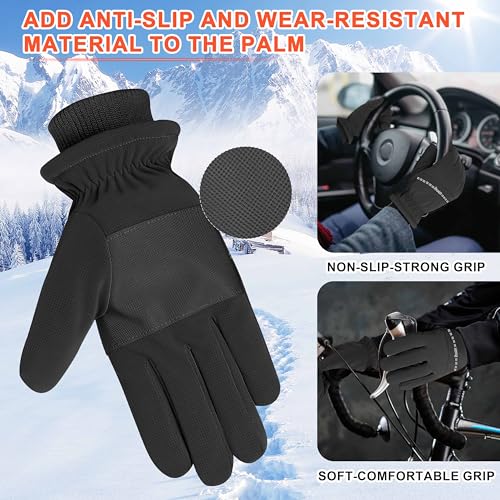 ihuan Winter Gloves Waterproof Windproof Mens Women - Warm Gloves Cold Weather, Touch Screen Fingers, Driving Biking Running