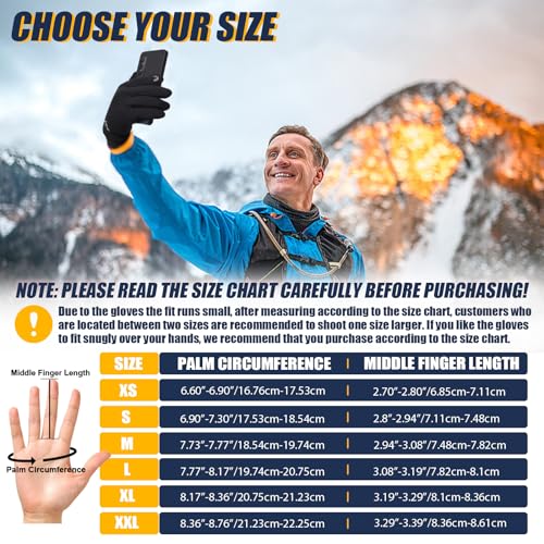 Pixel Panda Winter Gloves Men Women Thermal Warm Gloves Cold Weather Touch Screen Waterproof Windproof Glove for Running Driving Cycling Hiking Walking Gardening