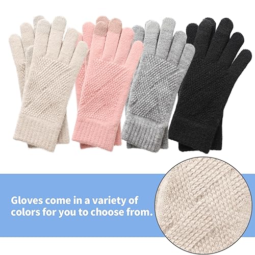 TOBEHIGHER Winter Gloves - Gloves for Women Cold Weather, Touch Screen Winter Gloves Women Warm Alpaca Fleece Knit Gloves