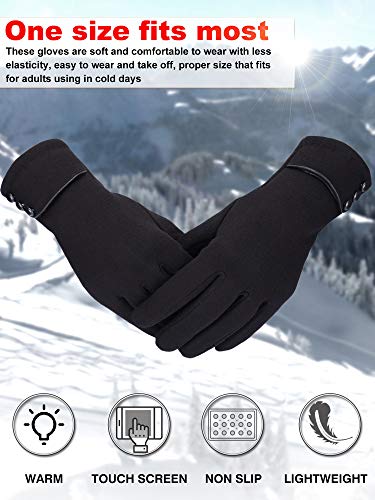 Patelai 3 Pairs Womens Gloves Winter Touchscreen Texting Phone Windproof Gloves Fleece Lined Cold Weather Warm Gloves (Black, Gray, Khaki)