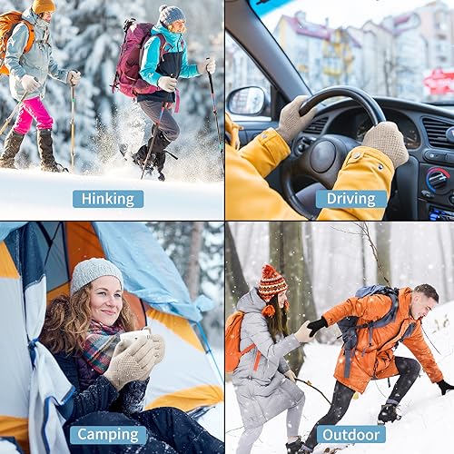 TOBEHIGHER Winter Gloves - Gloves for Women Cold Weather, Touch Screen Winter Gloves Women Warm Alpaca Fleece Knit Gloves
