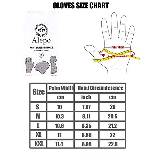Alepo Winter PU Leather Gloves For Men, Warm Thermal Touchscreen Texting Typing Dress Driving Motorcycle Gloves With Wool Lining (Black-XXL)