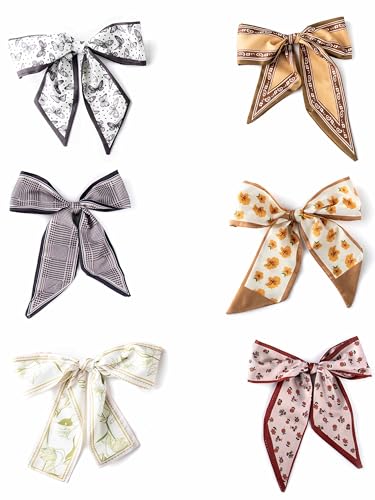 Lysbonnis Purse Scarf for Handbags 6-Pack, 35''×2.4'' Hair Scarf Headband, Neck Scarves for Bags