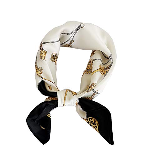 FONYVE 100% Mulberry Silk Scarfs for Women - Lightweight Square Satin Head Scarf - Small Silk Hair Scarf for Sleeping 21" x 21"
