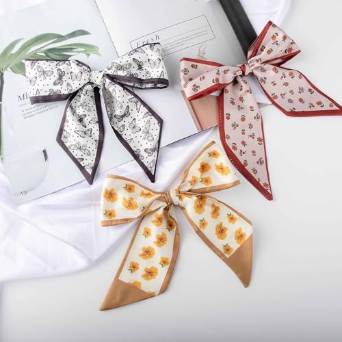 Lysbonnis Purse Scarf for Handbags 6-Pack, 35''×2.4'' Hair Scarf Headband, Neck Scarves for Bags