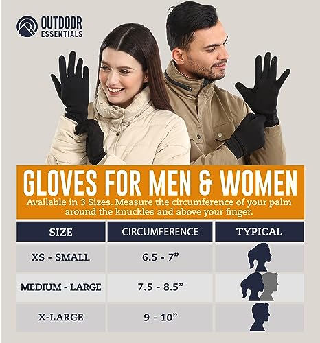 OutdoorEssentials Touch Screen Running Gloves - Cold Weather Black Gloves - Mens Winter Gloves, Gloves for Women Cold Weather