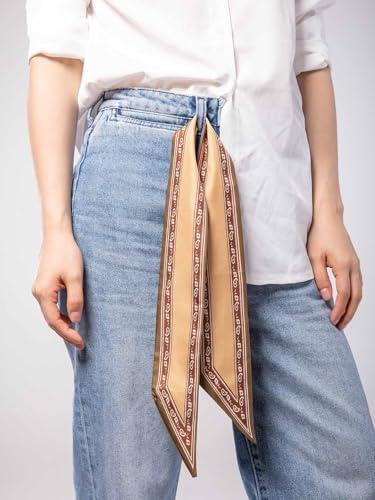 Lysbonnis Purse Scarf for Handbags 6-Pack, 35''×2.4'' Hair Scarf Headband, Neck Scarves for Bags