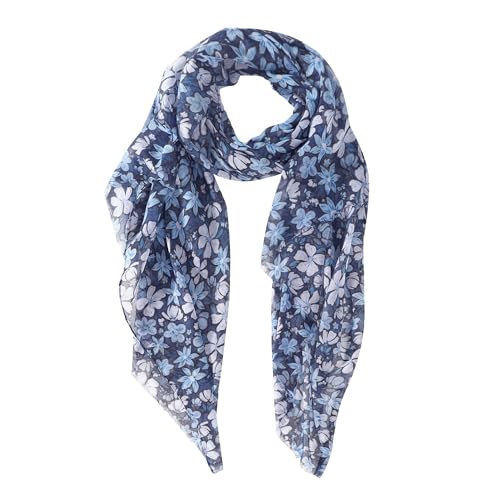 MELIFLUOS DESIGNED IN SPAIN Scarf for Women Lightweight Floral Flower Scarves for Spring Fall Winter Shawl Wrap (NF187-2)