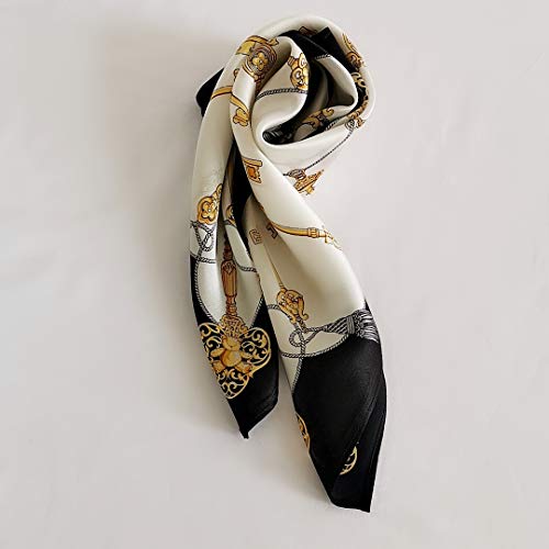 FONYVE 100% Mulberry Silk Scarfs for Women - Lightweight Square Satin Head Scarf - Small Silk Hair Scarf for Sleeping 21" x 21"