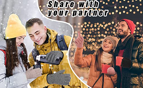 REACH STAR Winter gloves for women, 3-Finger Touch screen Dual-Layer Cashmere Elastic Thermal knit Lining, Warm Gloves for Cold weather,Running,Driving(Black)