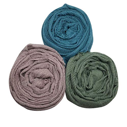 MANSHU 6PCS Women Soft Cotton Scarf Shawl Long Scarf, Scarf and Wrap, Big Head Scarf.