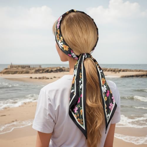 RIIQIICHY Scarf for Women Hair Scarves Like Silk Scarf Headband Handbag Scarf Purse Accessories