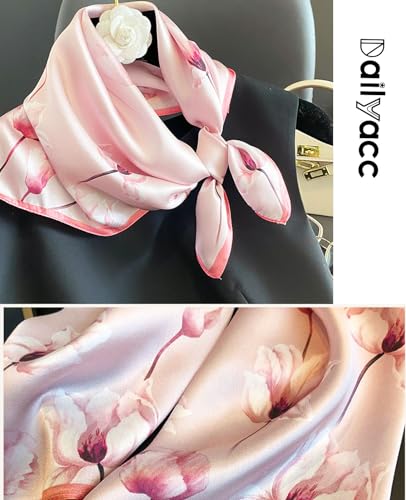 Dailyacc Hair Bandanas Scarf For Women Lightweight Fashion Neck Silk Satin Head Scarves For Sleeping Handbags Scarf