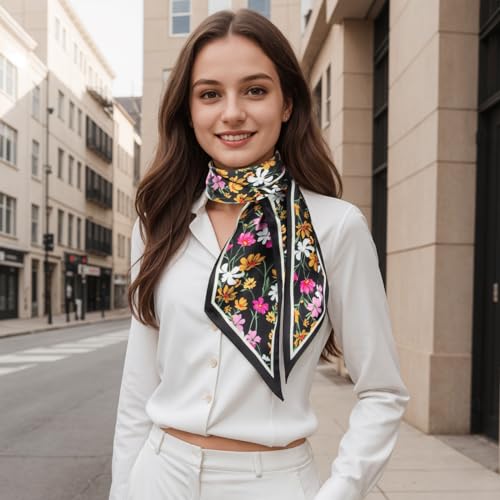 RIIQIICHY Scarf for Women Hair Scarves Like Silk Scarf Headband Handbag Scarf Purse Accessories