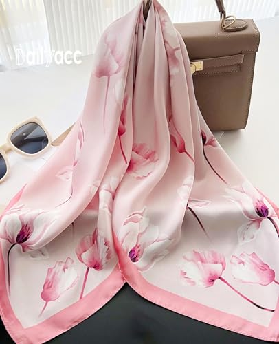 Dailyacc Hair Bandanas Scarf For Women Lightweight Fashion Neck Silk Satin Head Scarves For Sleeping Handbags Scarf