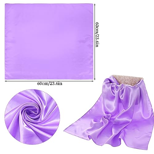 Pistha Chiffon Scarf Square Ribbon Neck Scarf Satin Scarf Handkerchief for Halloween Retro Women Girls Costume Accessory (Purple, 23.6 * 23.6 inch)