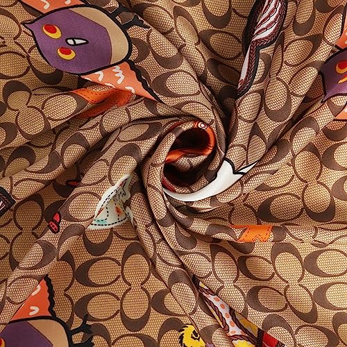 EXTREE Fashion Silky Satin Headscarf for Women Girls: Exquisite Pattern Lightweight Silk Graceful Scarfs 27.5 x 27.5 inches