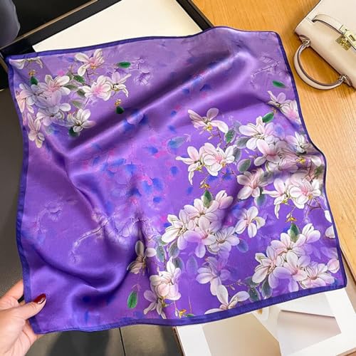 PoeticEHome 100% Mulberry Silk Neck Scarf 21"x21" Small Square Scarfs for Women Gift Packed