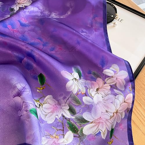 PoeticEHome 100% Mulberry Silk Neck Scarf 21"x21" Small Square Scarfs for Women Gift Packed