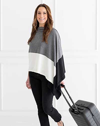 zestt Dreamsoft Travel Scarf, Wrap and Shawl, Organic Cotton, Gray Colorblock