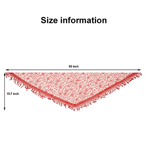 YOUR SMILE Lightweight Soft Leaf Lace Fringes Triangular Floral Fashion Towel Scarf Wrap for Women (Green)