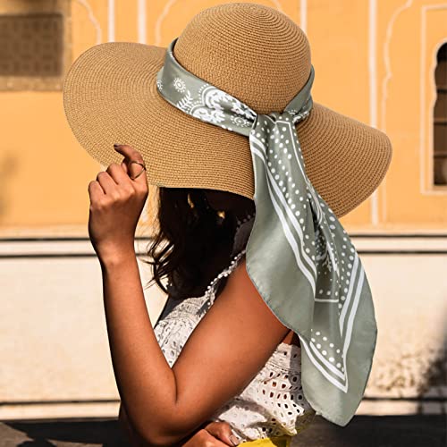 HBselect 4PCS Head Scarf for Women 35” Head Scarves Silk Like Satin Neck Scarfs Square Bandana Hair Wraps Scarf for Sleeping