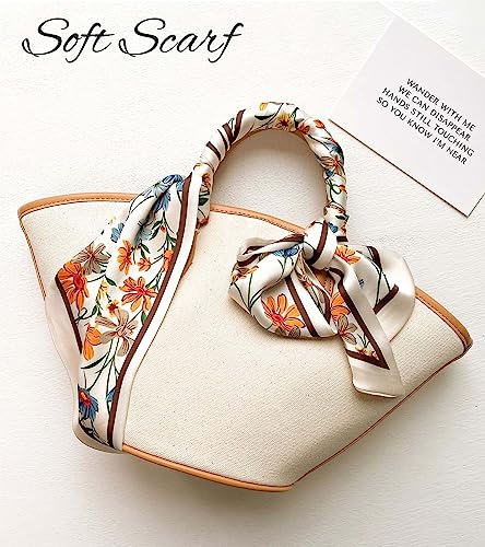 kcctoo 59" Mulberry Silk Like Head Scarf Women's Fashion Square Neck Satin Scarfs for Bag Hair Scarves Gift 59 * 5.9”