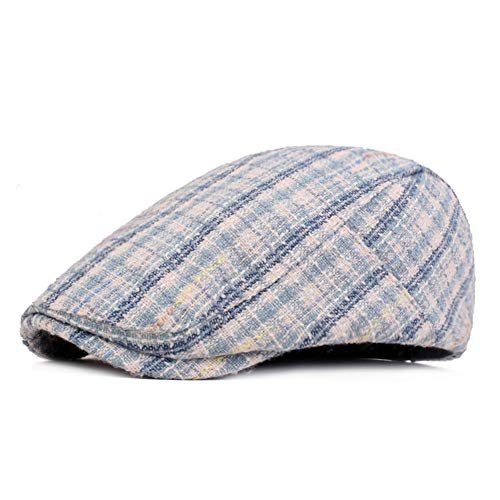 ZLSLZ Womens Cute Plaid Newsboy Cabbie Gatsby Golf Visor Hat Cap for Outerwear Blue