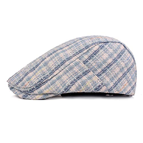ZLSLZ Womens Cute Plaid Newsboy Cabbie Gatsby Golf Visor Hat Cap for Outerwear Blue