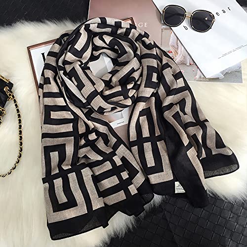 FINIZO Women's Scarves Lady Light Soft Fashion Solid Scarf Wrap Shawl for All Season (Beige)