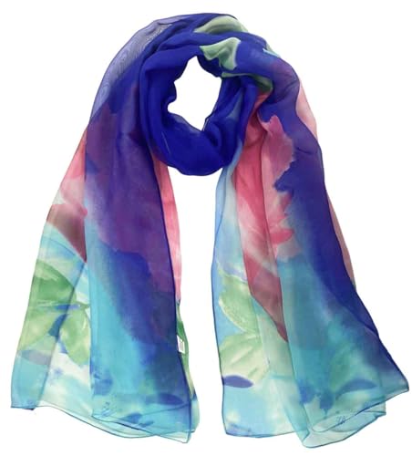 Pokeedioty Scarfs for Women Lightweight Fashion Scarves Elegant Floral Pattern Sheer Scarfs (Y-163)