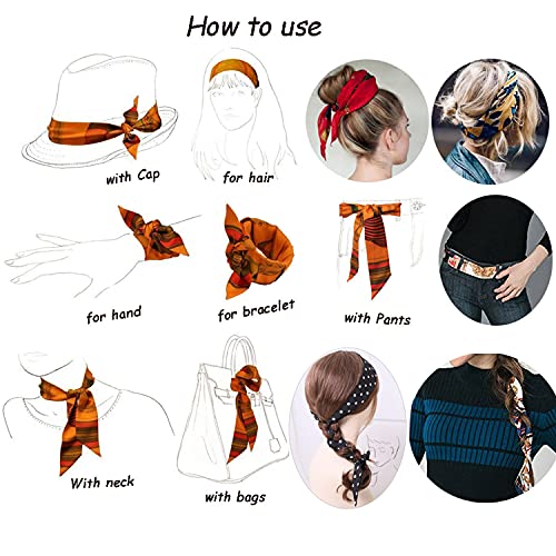 kcctoo 6Pack Scarf Bags for Women Handbag Scarfs Band Hair Neck Scarves Fashion Gifts