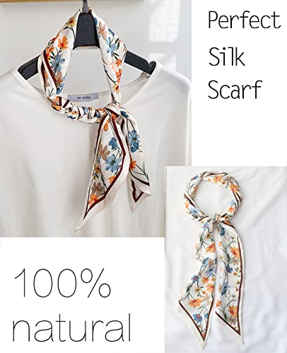 kcctoo 59" Mulberry Silk Like Head Scarf Women's Fashion Square Neck Satin Scarfs for Bag Hair Scarves Gift 59 * 5.9”