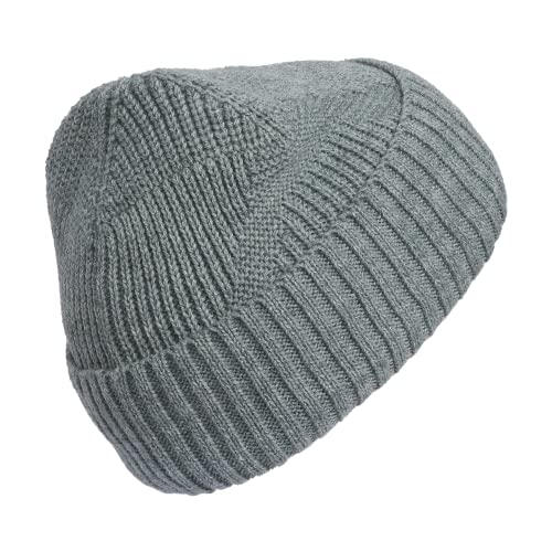 adidas Men's Pine Knot Fold Beanie, Heather Grey/Black F23, one_Size