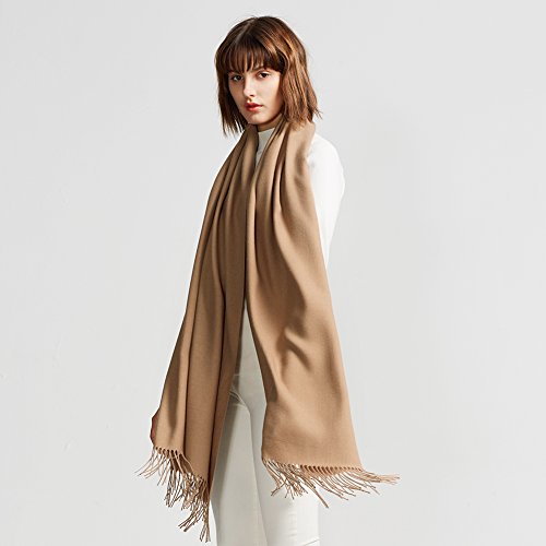 maamgic Women's Scarf Pashmina Shawls and Wraps for Evening Dresses Travel Office Winter Wedding Cashmere Feel Large Scarves Camel/Tan