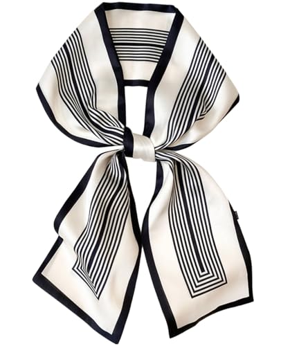Dailyacc Hair Scarf for Women Fashion Silky Satin Headscarf Wrap Breathable Lightweight Neck Scarves For Handbag Accessories(Long 59"*5.9"