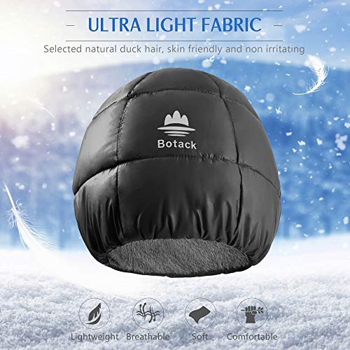 Botack Down Hat Warm Soft Fleece Winter Hat, Waterproof Windproof Ultralight Hat for Extreme Cold Weather Skiing Snow Sports