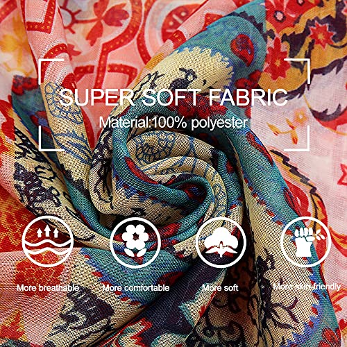 Yeieeo Women Scarf Soft Floral Printed Winter Fall Warm Scarves(Floral 6)