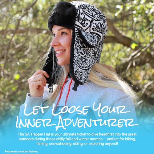 S A Company Trapper Hat Winter Hat for Men & Women | Ushanka Russian Hat | Faux Fur Hat with Ear Flap (Pilot | Navy)