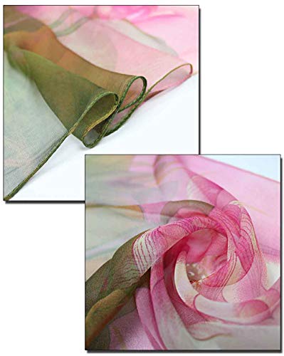 AliceLife Scarfs for Women Lightweight Print Floral Pattern Scarf Shawl Fashion Scarves Sunscreen Shawls, Green, 160*50CM